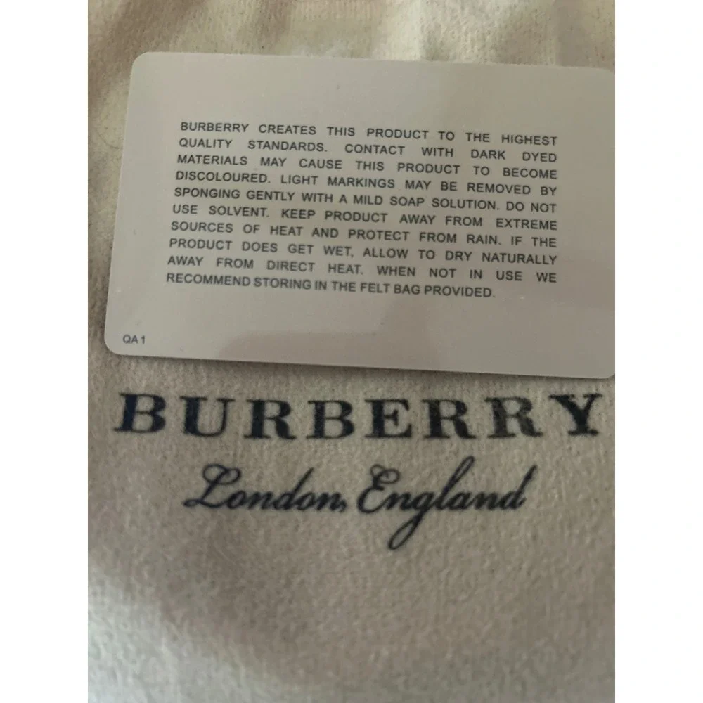 Burberry Mens House Check Leather Belt Silver Buckle Beige Black 38/95